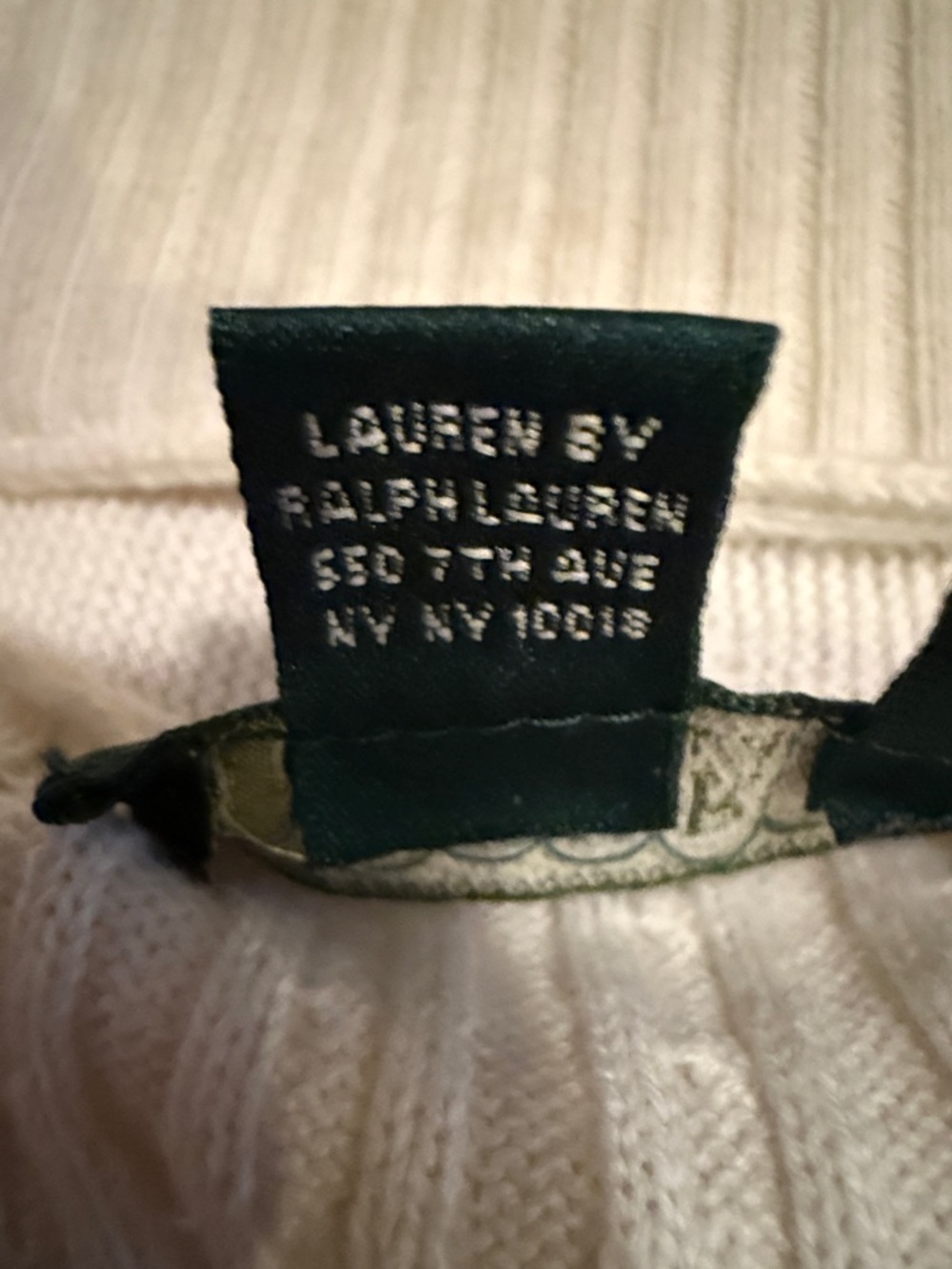 Lauren Ralph Lauren White Cable Knit V-Neck Button Cardigan - Picture 8 of 9